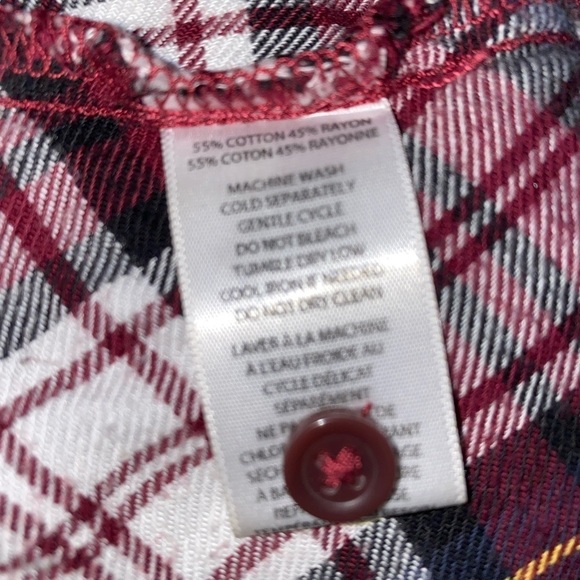 Beachlunchlounge Plaid Button Popover Shirt Women M Outdoor Utility Chore - Picture 6 of 8